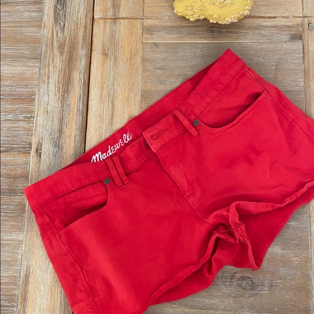 Red Denim Madewell Shorts, 29